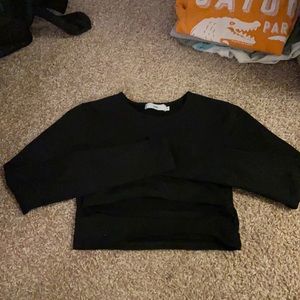 Long sleeve cut out crop top